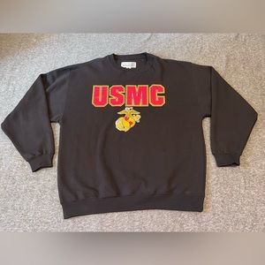 Vintage USMC Sweatshirt Adult XL Military Black Pullover  USA